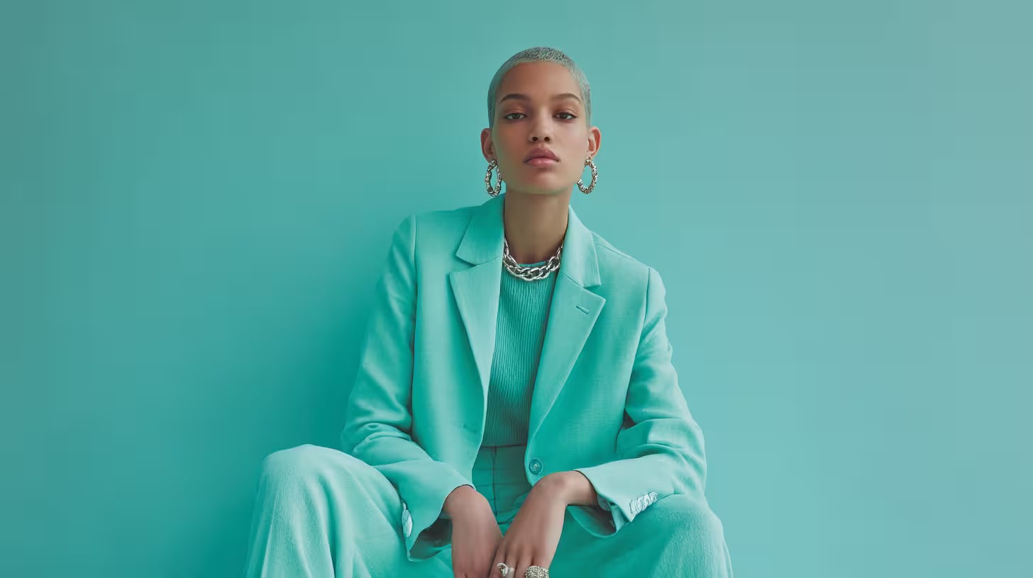 Fashion portrait - teal theme